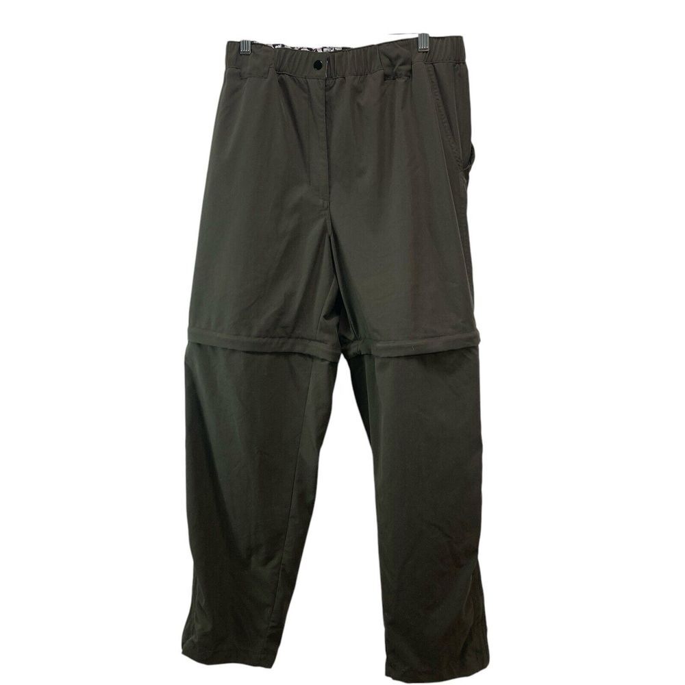 Rugged Exposure Cargo Pants Mens L Zip Off Waterproof‎ Green Active Convertible